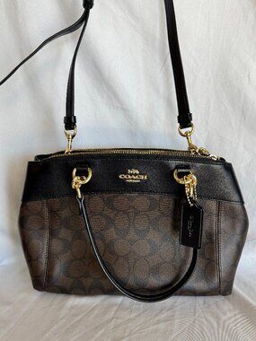 Coach Mini Brooke CarryAll Signature Coated Canvas Leather Purse Style F26139